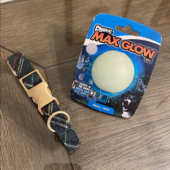 Holly Jolly Green Plaid Flannel Dog Collar Gold-tone Hardware Small-Medium - Picture 1 of 16